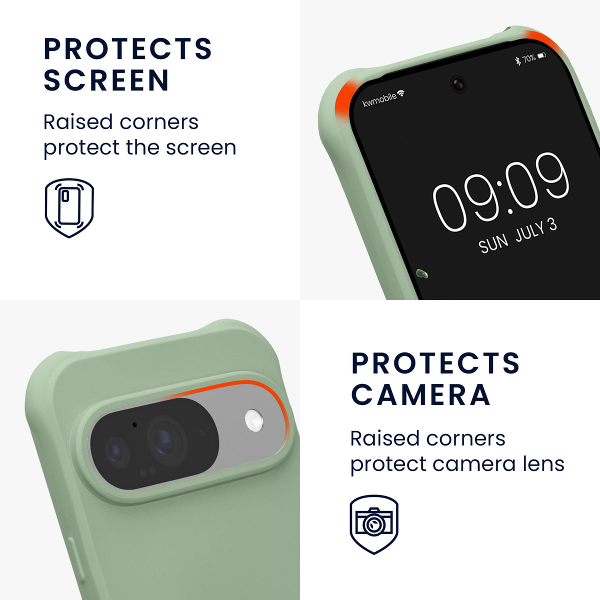 kwmobile Necklace Case compatible with Google Pixel 10 / Pixel 10 Pro - Cover with Lanyard - Silicone Protective Case
