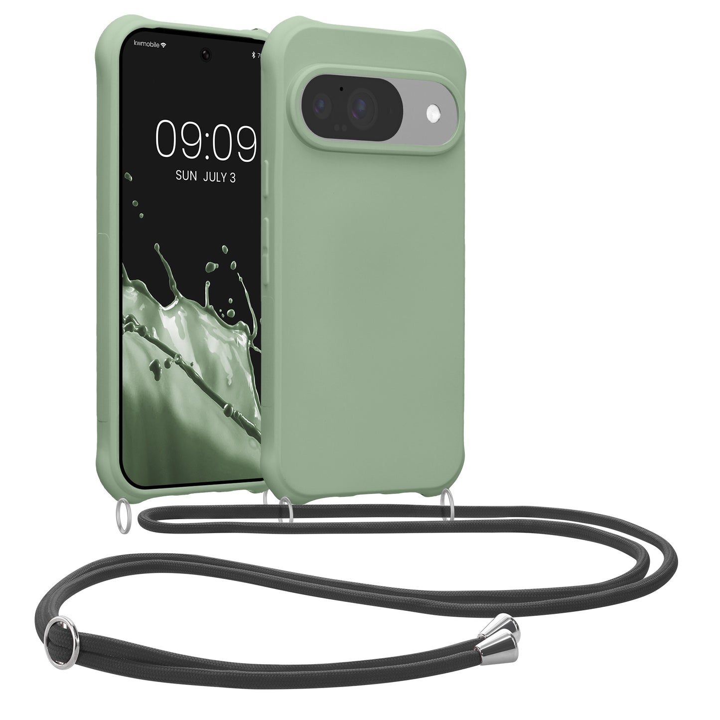 kwmobile Necklace Case compatible with Google Pixel 10 / Pixel 10 Pro - Cover with Lanyard - Silicone Protective Case