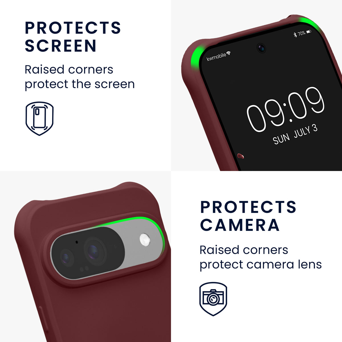 kwmobile Necklace Case compatible with Google Pixel 10 / Pixel 10 Pro - Cover with Lanyard - Silicone Protective Case