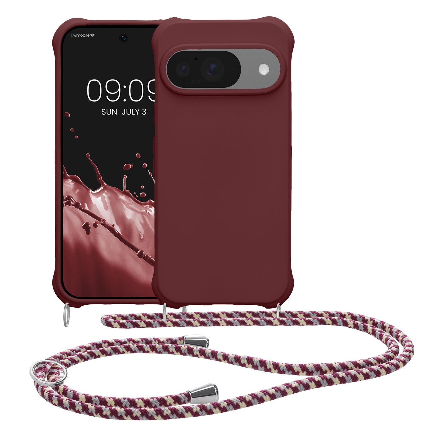 kwmobile Necklace Case compatible with Google Pixel 10 / Pixel 10 Pro - Cover with Lanyard - Silicone Protective Case