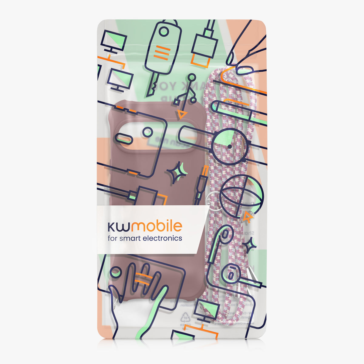 kwmobile Necklace Case compatible with Google Pixel 10 / Pixel 10 Pro - Cover with Lanyard - Silicone Protective Case