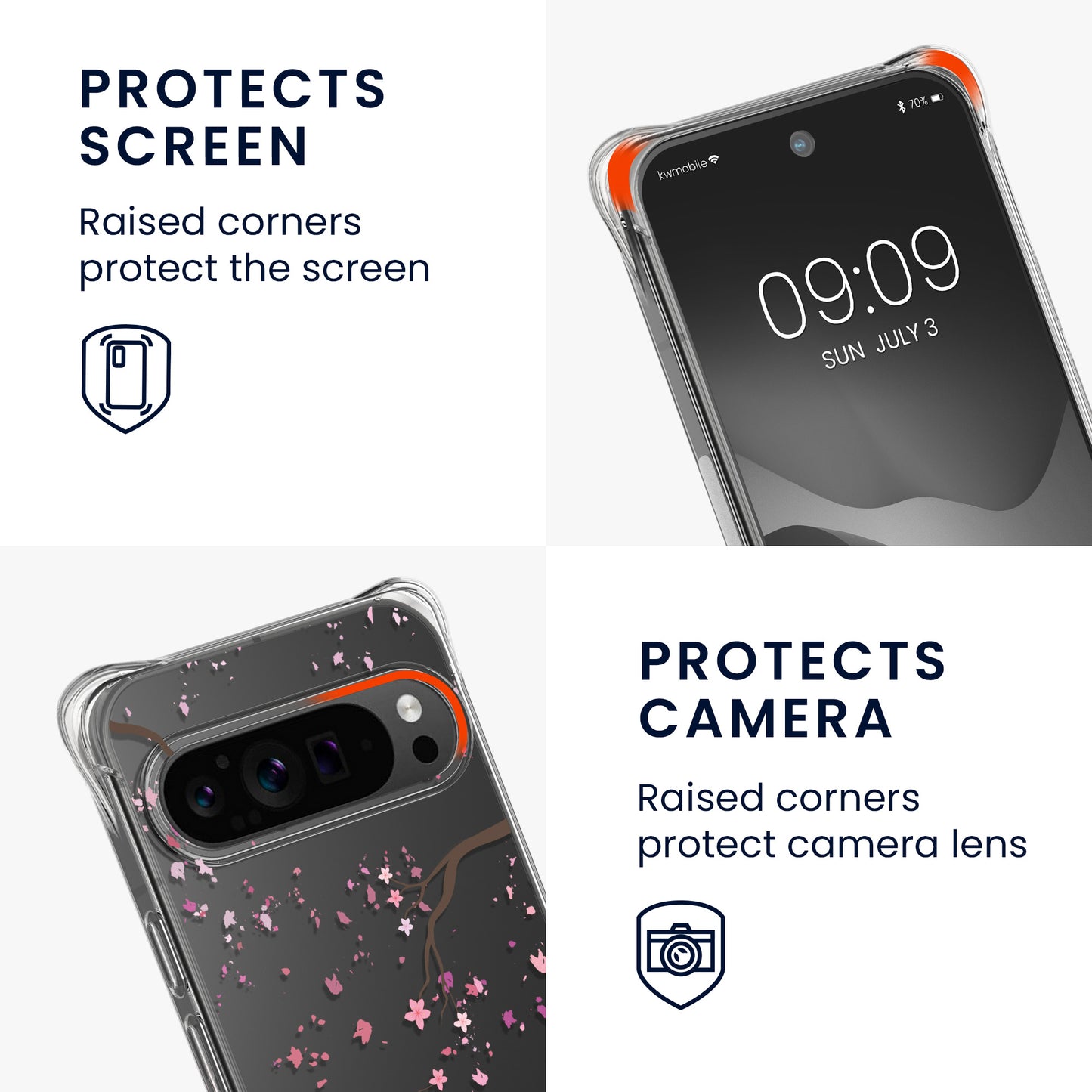 Google Pixel 10 Pro XL Silicone Necklace Phone Case Colourful Wildflowers