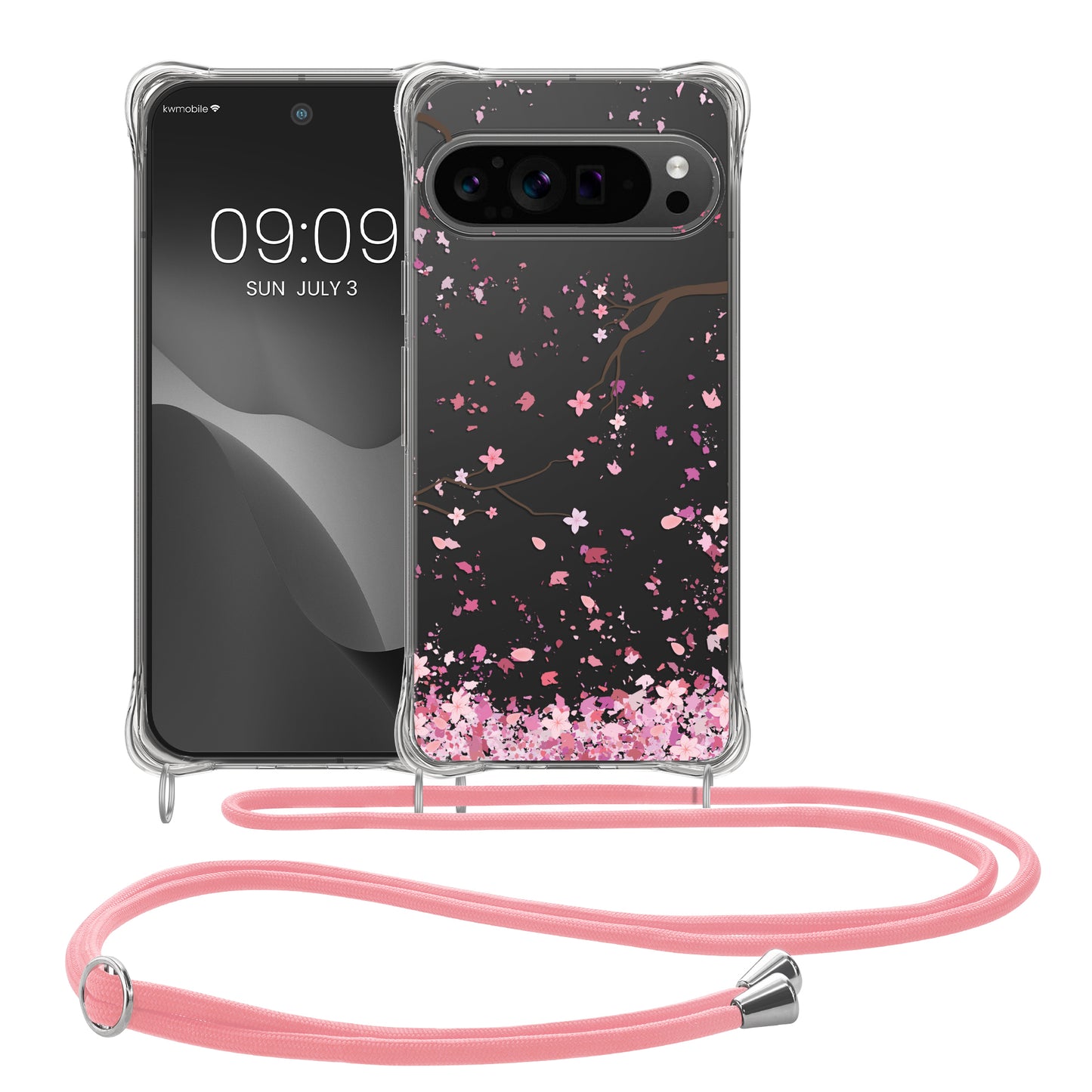 Google Pixel 10 Pro XL Silicone Necklace Phone Case Colourful Wildflowers