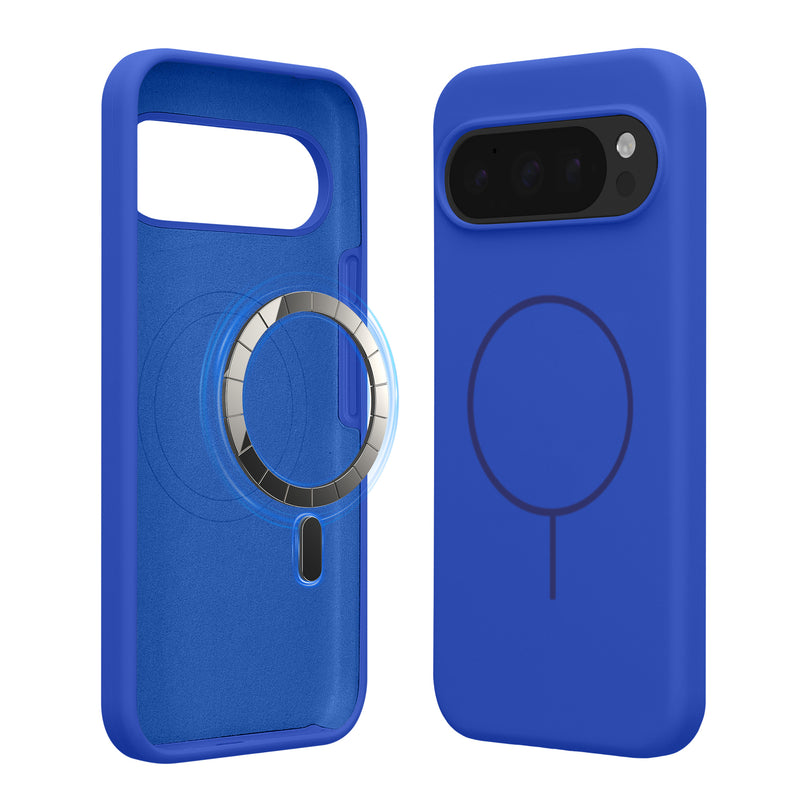 kwmobile Hülle kompatibel mit Google Pixel 10 Pro XL Hülle - magnetisches Silikon Case kompatibel mit MagSafe - Cover gummiert Baltik Blau Baltik Blau  