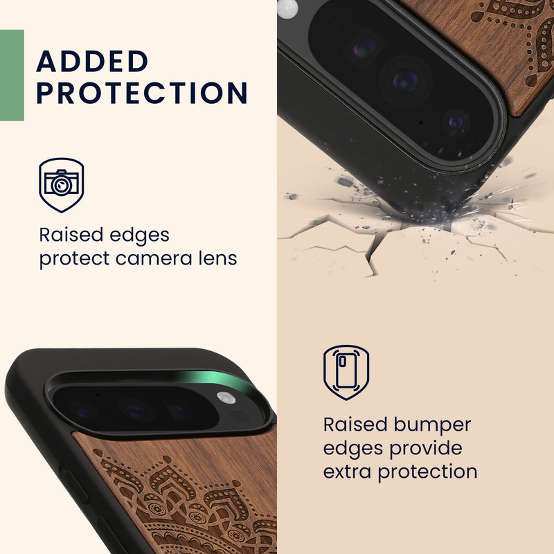 kwmobile Case Compatible with Google Pixel 10 Pro XL Case - Phone Cover - TPU Phone Case Compass Vintage
