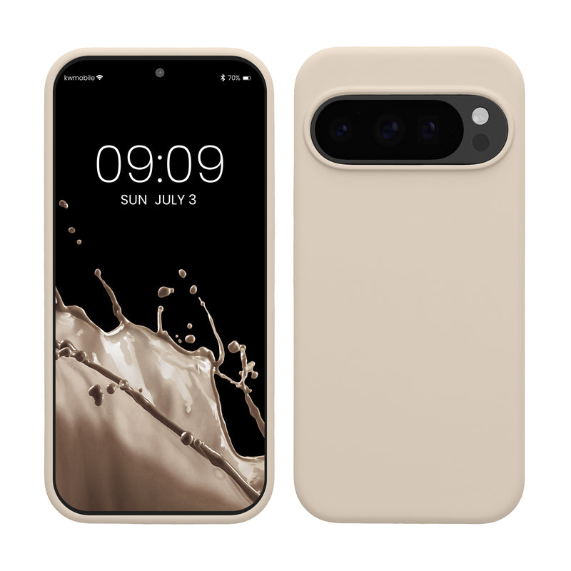 kwmobile Handyhülle für Google Pixel 10 / Pixel 10 Pro Hülle - Case Silikon - Kabelloses Laden - Schutzhülle Cover in Creme matt Creme matt  