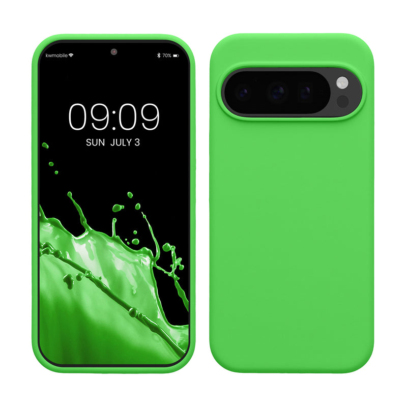 kwmobile Handyhülle für Google Pixel 10 / Pixel 10 Pro Hülle - Case Silikon - Kabelloses Laden - Schutzhülle Cover in Limettengrün Limettengrün  
