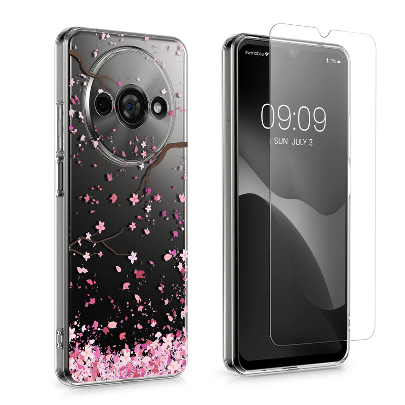 Xiaomi Redmi A3 Clear Phone Case with Glass Screen Protector