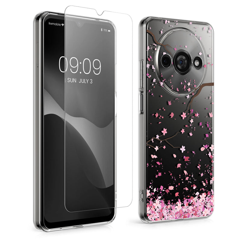 Xiaomi Redmi A3 Clear Phone Case with Glass Screen Protector