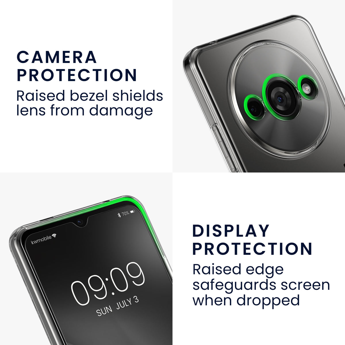 Xiaomi Redmi A3 Clear Phone Case with Glass Screen Protector