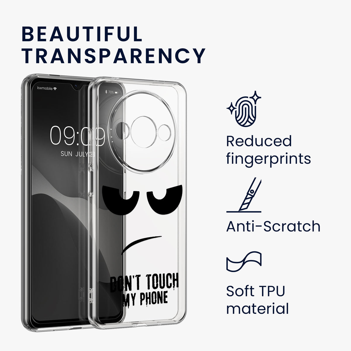 Xiaomi Redmi A3 Clear Phone Case with Glass Screen Protector