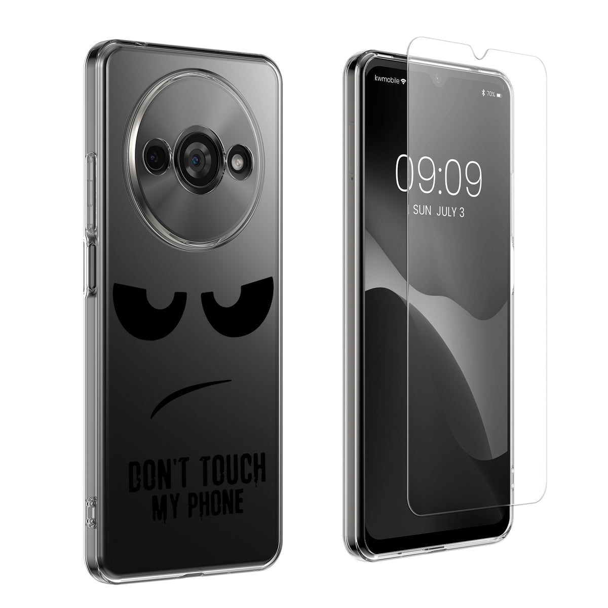 Xiaomi Redmi A3 Clear Phone Case with Glass Screen Protector