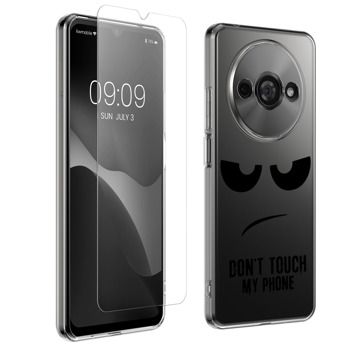 Xiaomi Redmi A3 Clear Phone Case with Glass Screen Protector