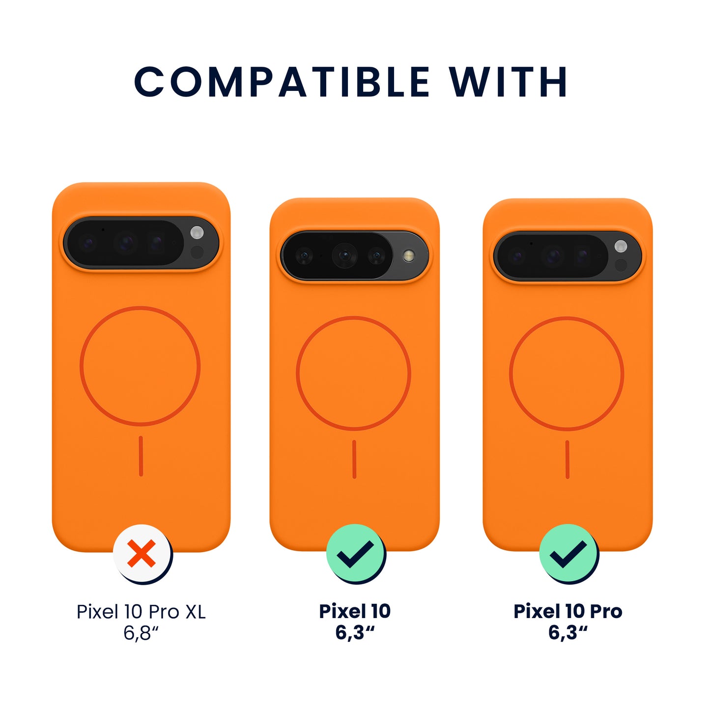 kwmobile Silicone Case for Google Pixel 10 / Pixel 10 Pro - MagSafe Compatible