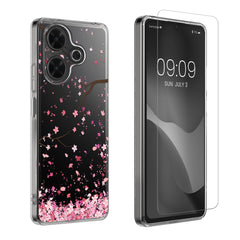 kwmobile Hülle kompatibel mit Xiaomi Redmi 13 Handyhülle - Silikon Case - Mit Glas Schutzfolie - [dsg01] - Hüllen