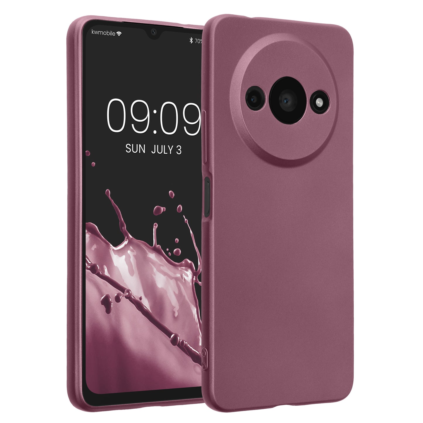 kwmobile Handyhülle für Xiaomi Redmi A3 Hülle - weiche Silikon Case metallisch schimmernd - Schutzhülle Cover - Metallic Lavendel Metallic Lavendel  