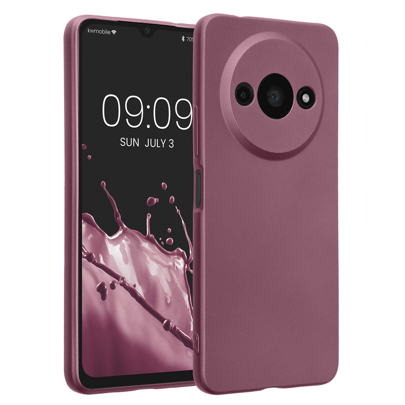 kwmobile Handyhülle für Xiaomi Redmi A3 Hülle - weiche Silikon Case metallisch schimmernd - Schutzhülle Cover - Metallic Lavendel Metallic Lavendel  