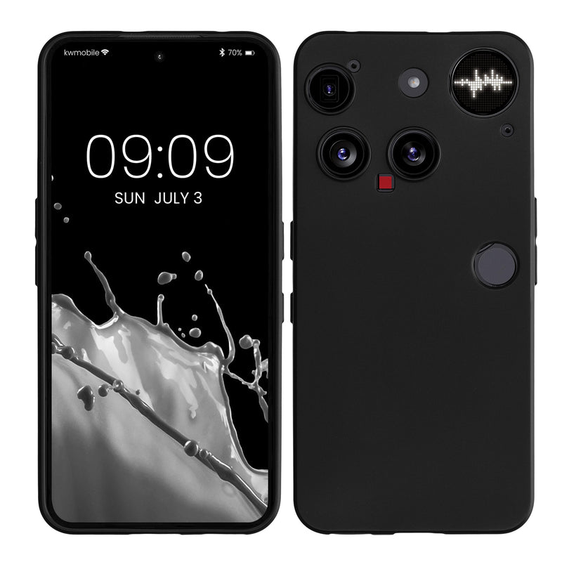 kwmobile Handyhülle für Nothing Phone 3 Hülle - weiches Handy Silikon Case - Schutzhülle Cover - Schwarz matt Schwarz matt  