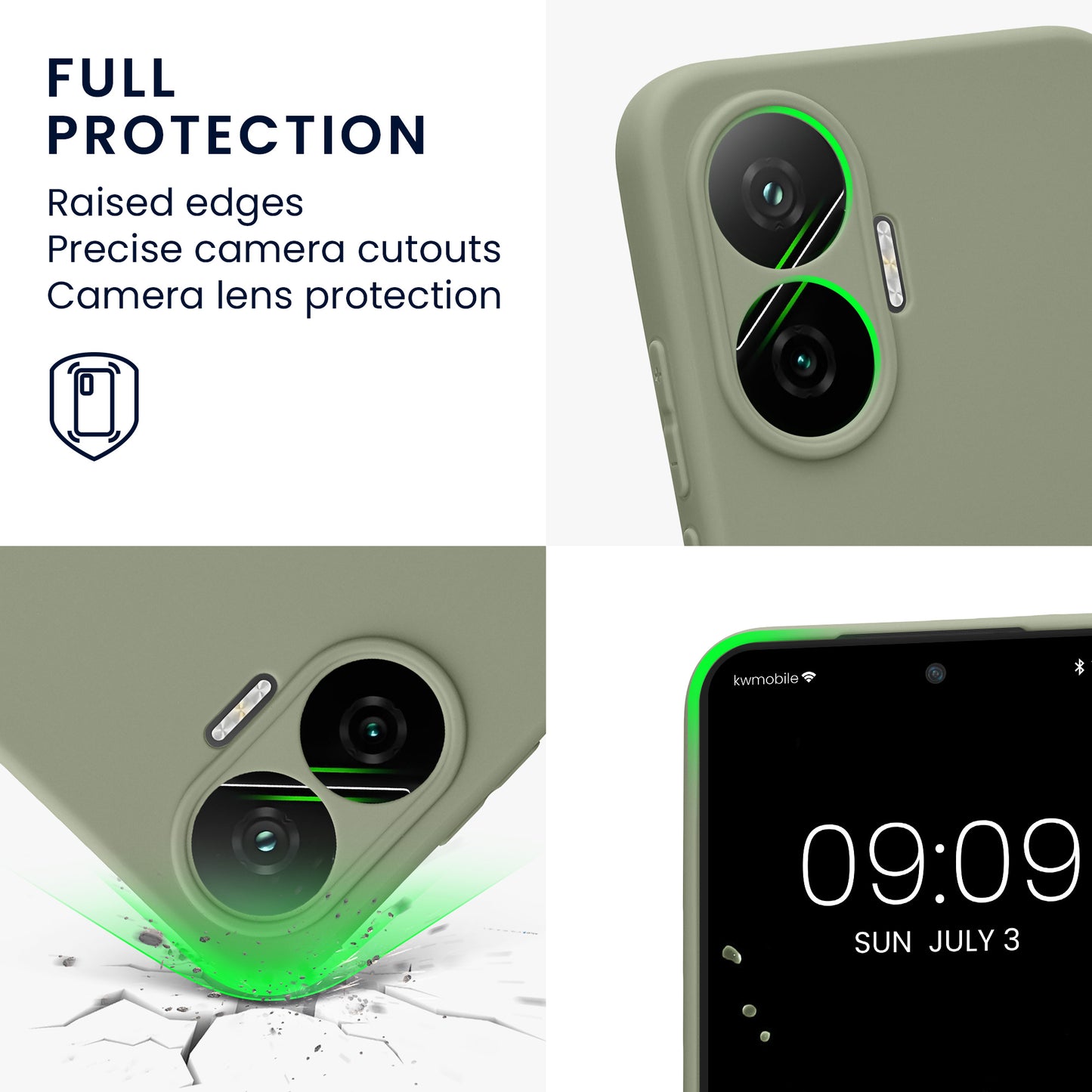 kwmobile Phone Case for Xiaomi Poco F7 Case - Soft Mobile Phone Silicone Case - Protective Cover