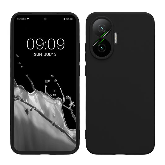 kwmobile Handyhülle für Xiaomi Poco F7 Hülle - weiches Handy Silikon Case - Schutzhülle Cover - Schwarz matt Schwarz matt  