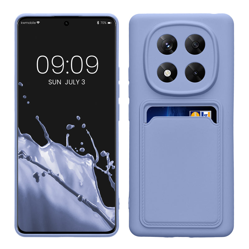 kwmobile Handyhülle für Xiaomi Redmi Note 14 Pro 5G / Redmi Note 14 Pro Plus 5G / Poco X7 Hülle mit Kartenfach - TPU Case - Kabelloses Laden - Schutzhülle Cover in Lavendel Lavendel  