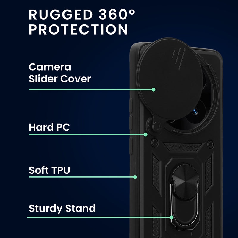 Xiaomi Redmi Note 14 Pro 5G / Poco X7 Phone Case with Ring Holder and 2 Screen Protectors