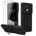 Xiaomi Redmi Note 13 Pro 5G / Poco X6 5G Phone Case with Ring Holder and Camera Cover + 2x Screen Protector