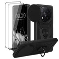 kwmobile Case for Xiaomi Redmi Note 14 Pro+ 5G / Redmi Note 14 Pro Plus 5G - Phone Cover with 2 Screen Protectors - Camera Cover and Ring Holder - Robust Cover