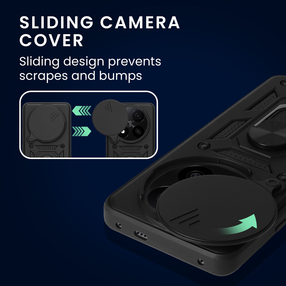 kwmobile Case for Xiaomi Redmi Note 14 Pro+ 5G / Redmi Note 14 Pro Plus 5G - Phone Cover with 2 Screen Protectors - Camera Cover and Ring Holder - Robust Cover