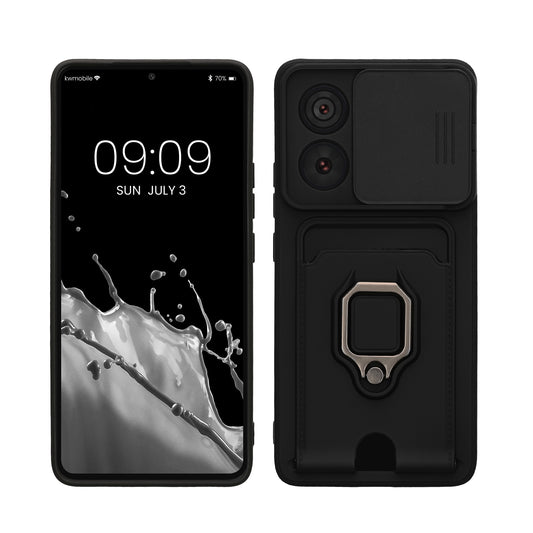 Phone case with camera protection and card slot