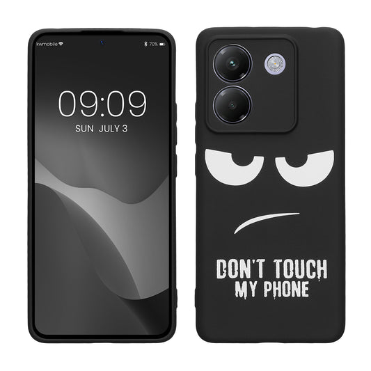 kwmobile Case Compatible with Xiaomi Poco M7 pro 5G - Silicone Phone Cover - Don't touch my Phone