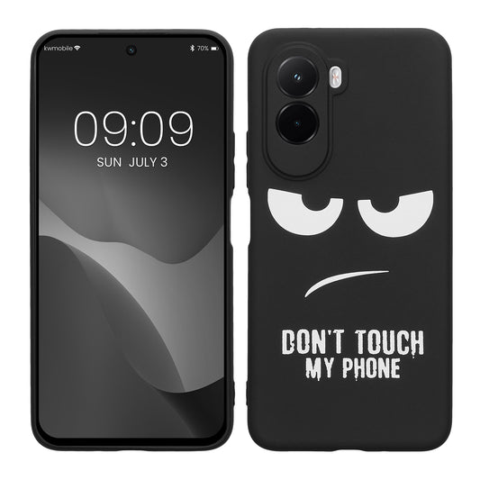 kwmobile Case Compatible with Xiaomi Poco M7 4G - Silicone Phone Cover - Don't touch my Phone