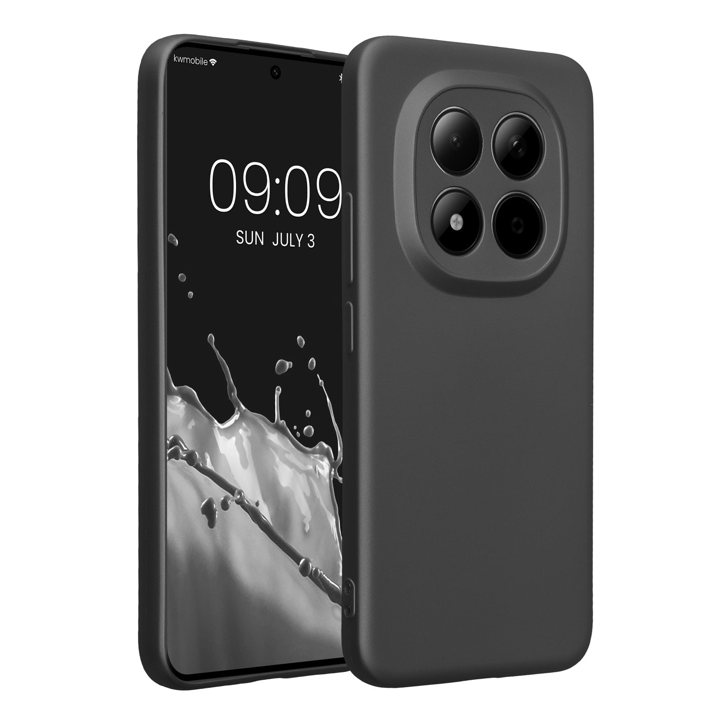 kwmobile Handyhülle für Xiaomi Redmi Note 15 Pro+ 5G / Poco M8 Pro 5G Hülle - weiche Silikon Case metallisch schimmernd - Schutzhülle Cover - Metallic Grau Metallic Grau  