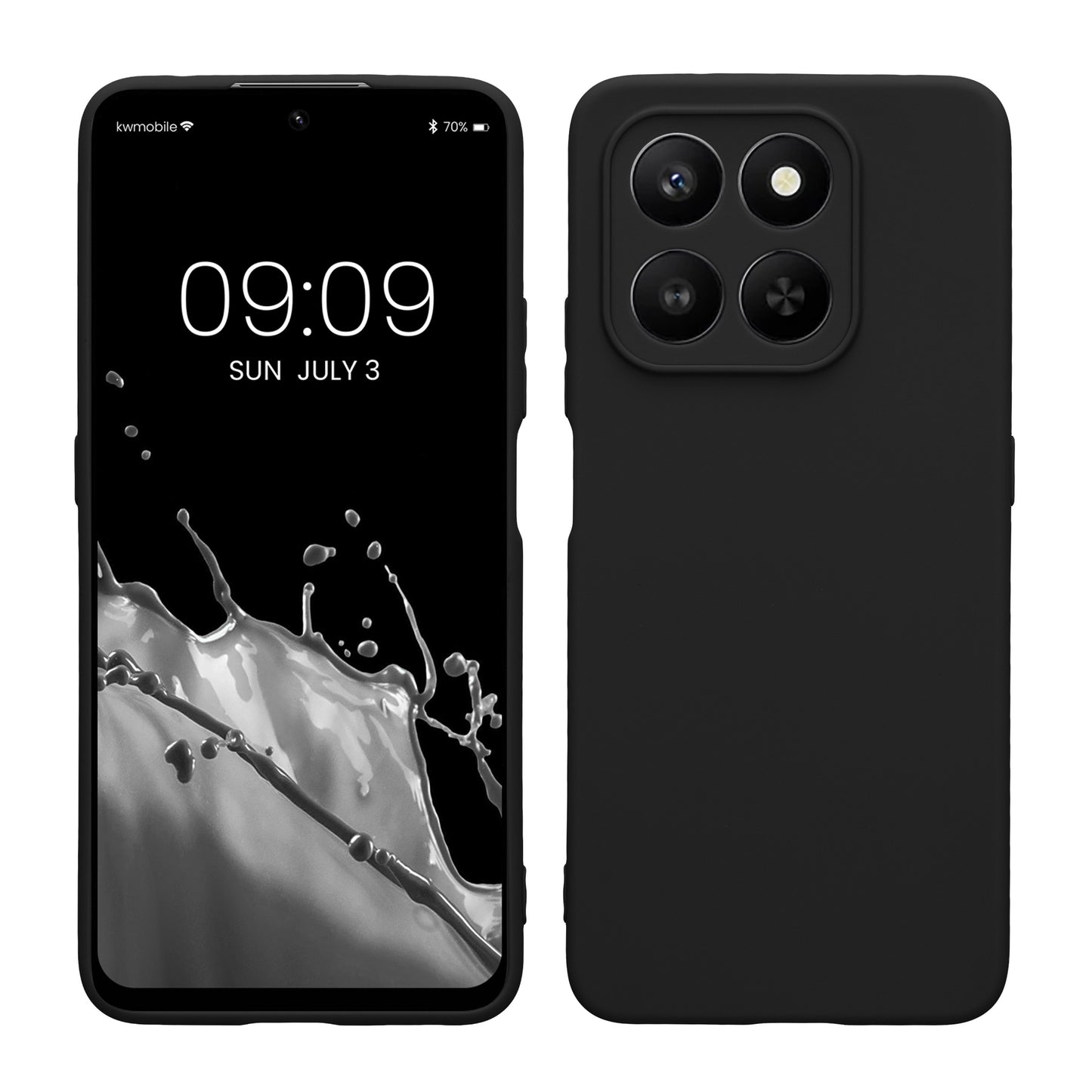 kwmobile Handyhülle für HONOR 400 Smart 5G / X7d Hülle - weiches Handy Silikon Case - Schutzhülle Cover - Schwarz matt Schwarz matt  