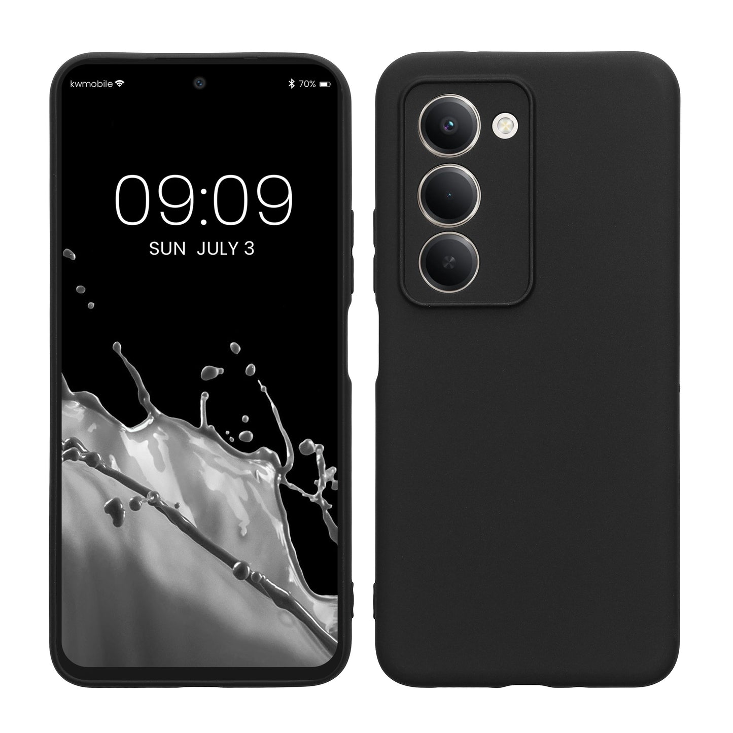 kwmobile Handyhülle für Xiaomi Redmi 15 5G Hülle - weiches Handy Silikon Case - Schutzhülle Cover - Schwarz matt Schwarz matt  