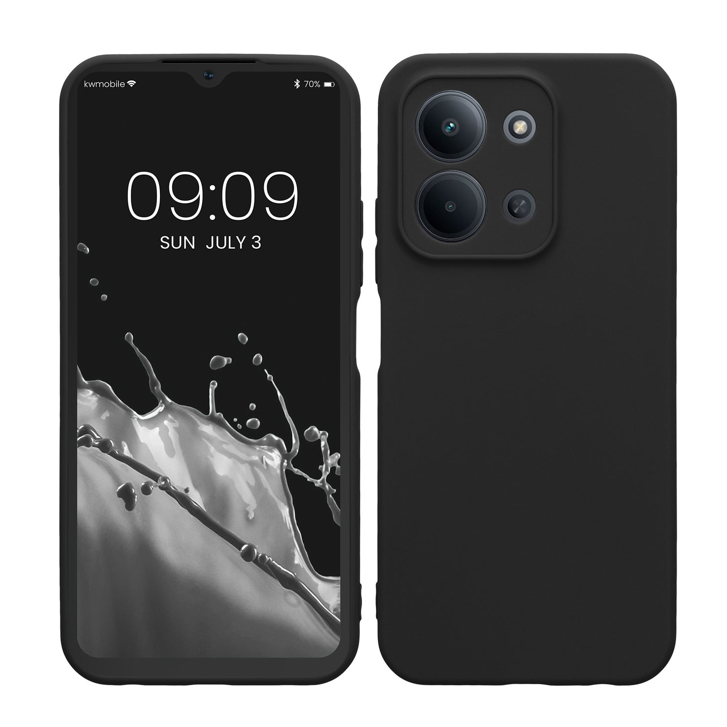 kwmobile Handyhülle für Xiaomi Redmi 15C 5G Hülle - weiches Handy Silikon Case - Schutzhülle Cover - Schwarz matt Schwarz matt  