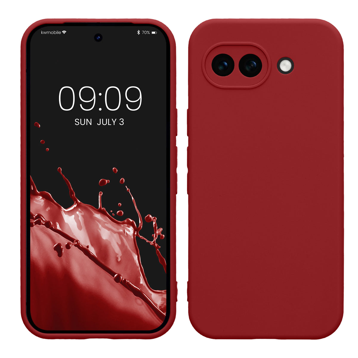 kwmobile Handyhülle für Google Pixel 10a Hülle - weiches Handy Silikon Case - Schutzhülle Cover - Rhabarber Rot Rhabarber Rot