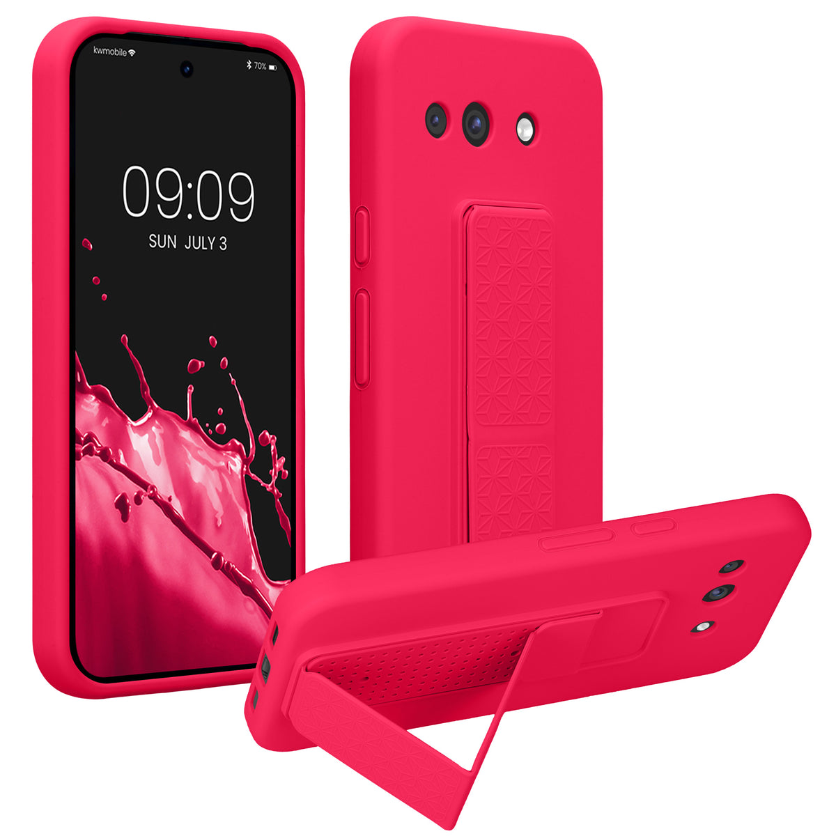 Google Pixel 10a Silikon Handyhülle mit Fingerhalter mit Ständer KWM0000215A003C