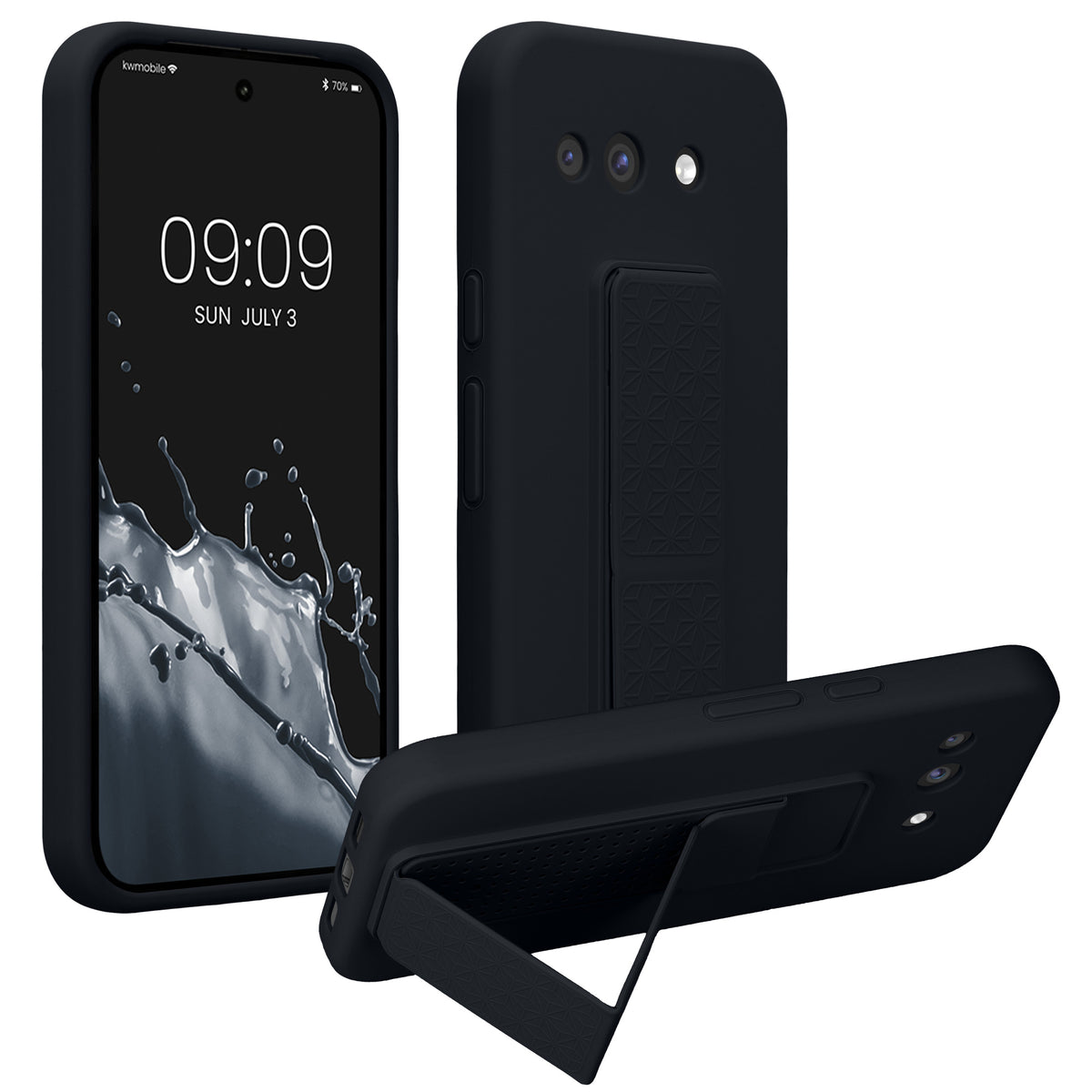 Google Pixel 10a Silikon Handyhülle mit Fingerhalter mit Ständer KWM0000215A008C