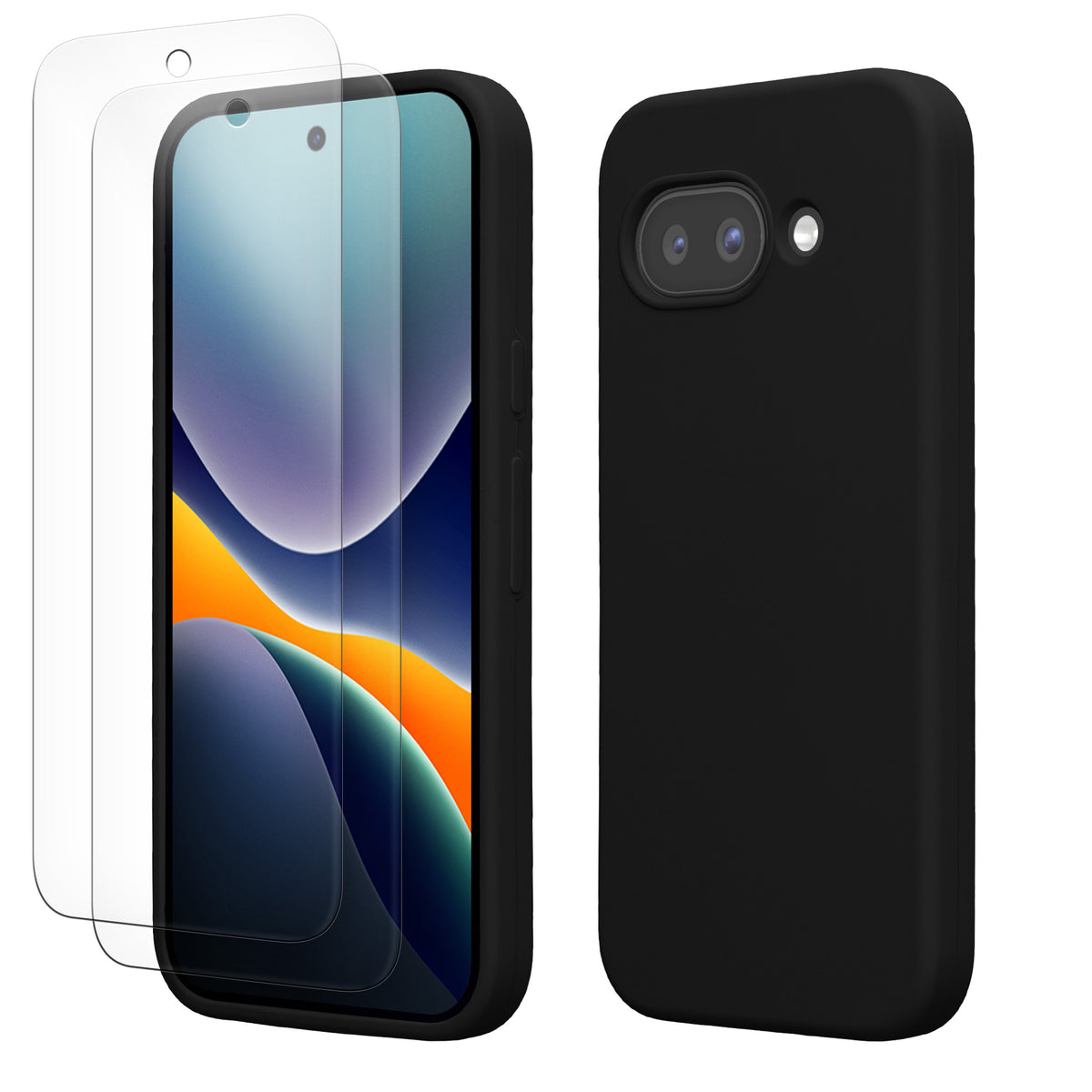 Google Pixel 9a Silikon Handyhülle + 2x Schutzglas KWM0000215R001C
