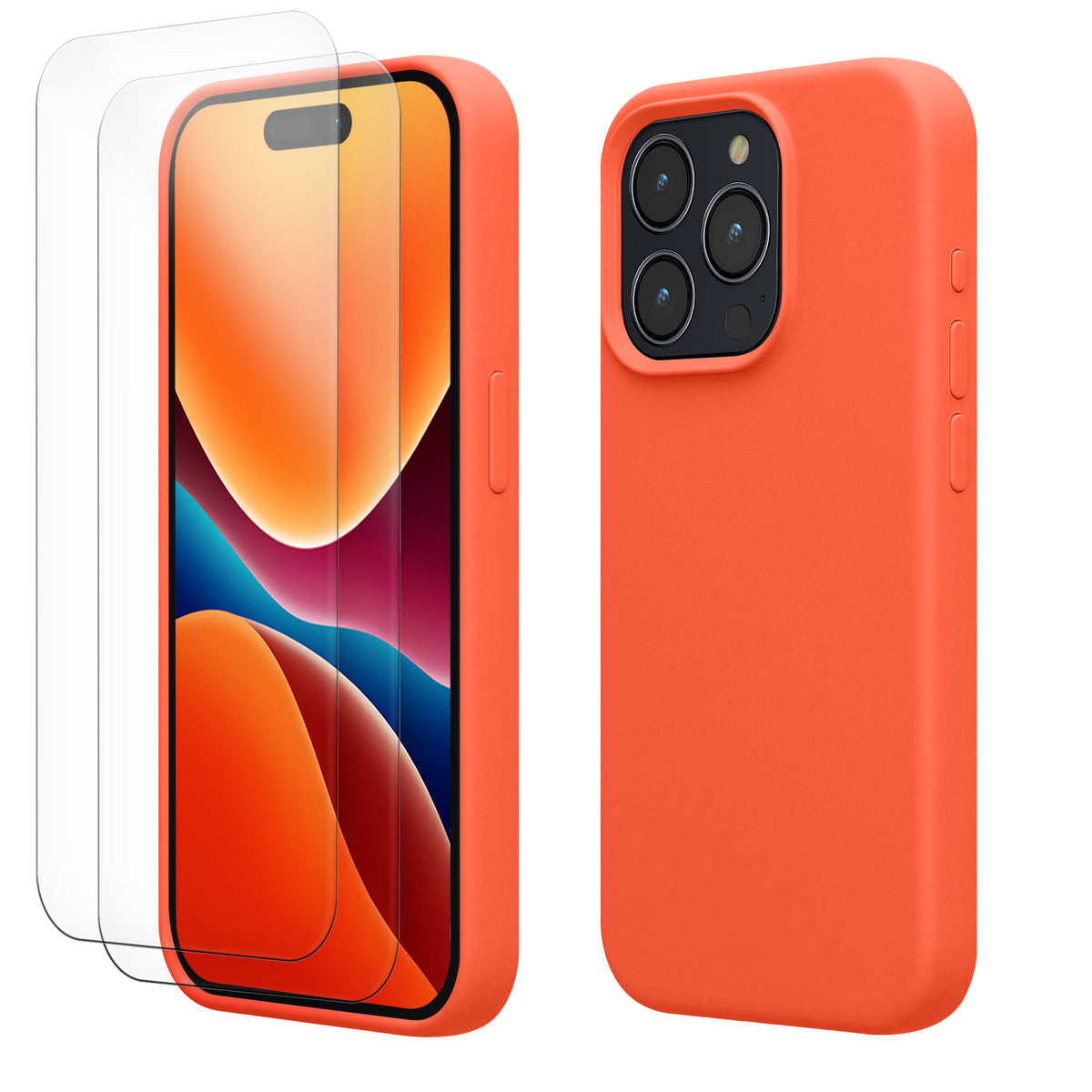 kwmobile Hülle iPhone 15 Pro Leuchtende Koralle