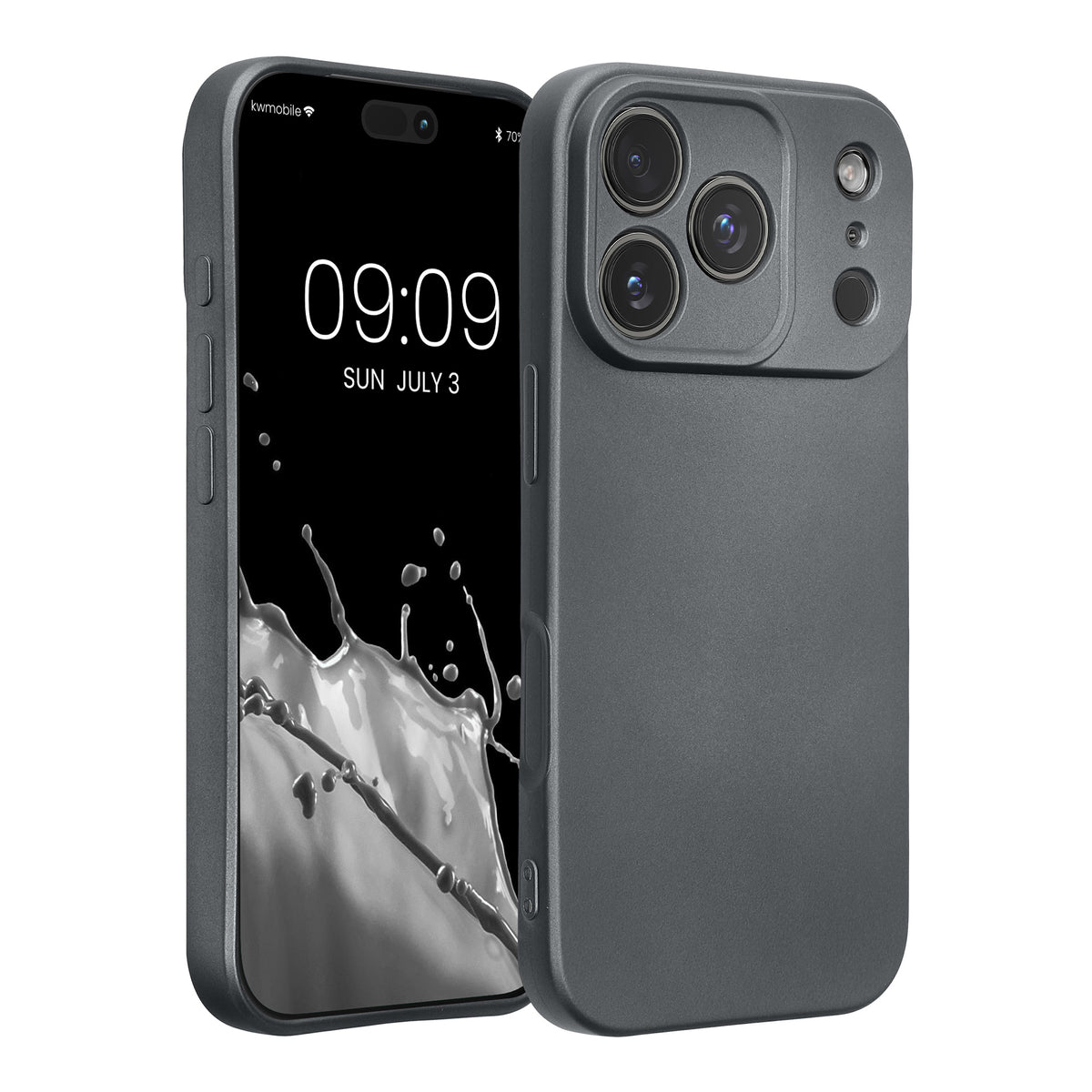 iPhone 18 Pro / iPhone 17 Pro Silikon Handyhülle metallisch Metallic Grau