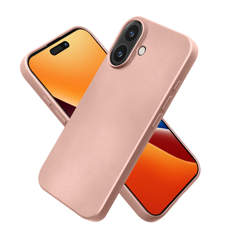 iPhone 17 Silikon Handyhülle metallisch Metallic Rosegold