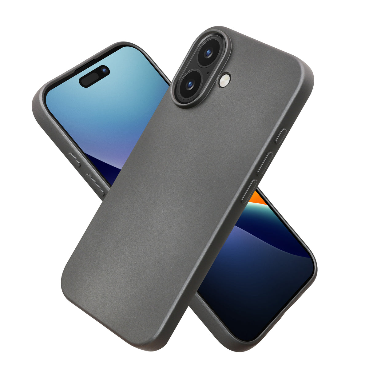 iPhone 17 Silikon Handyhülle metallisch Metallic Grau