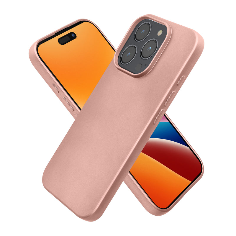 iPhone 16 Pro Silikon Handyhülle metallisch Metallic Rosegold