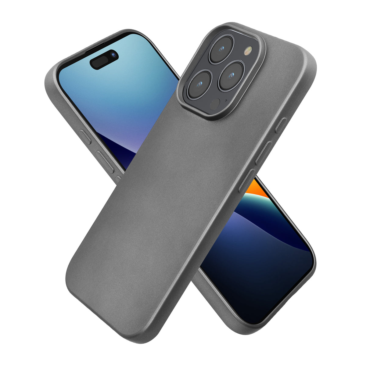 iPhone 16 Pro Silikon Handyhülle metallisch Metallic Grau