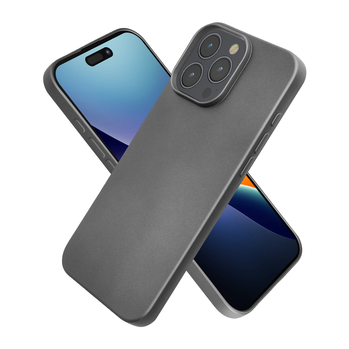 iPhone 16 Pro Max Silikon Handyhülle metallisch Metallic Grau