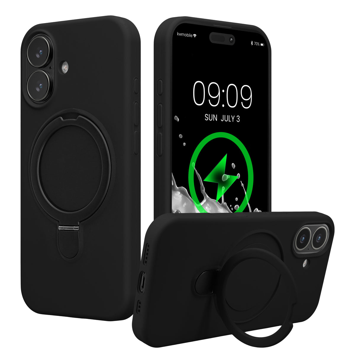 iPhone 16 Handyhülle mit MagSafe mit Ständer Schwarz