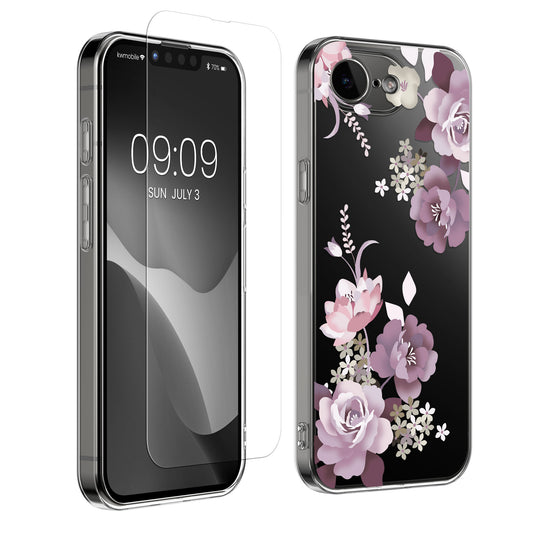 iPhone 17e / iPhone 16e Silicone Phone Case Crystal + Tempered Glass
