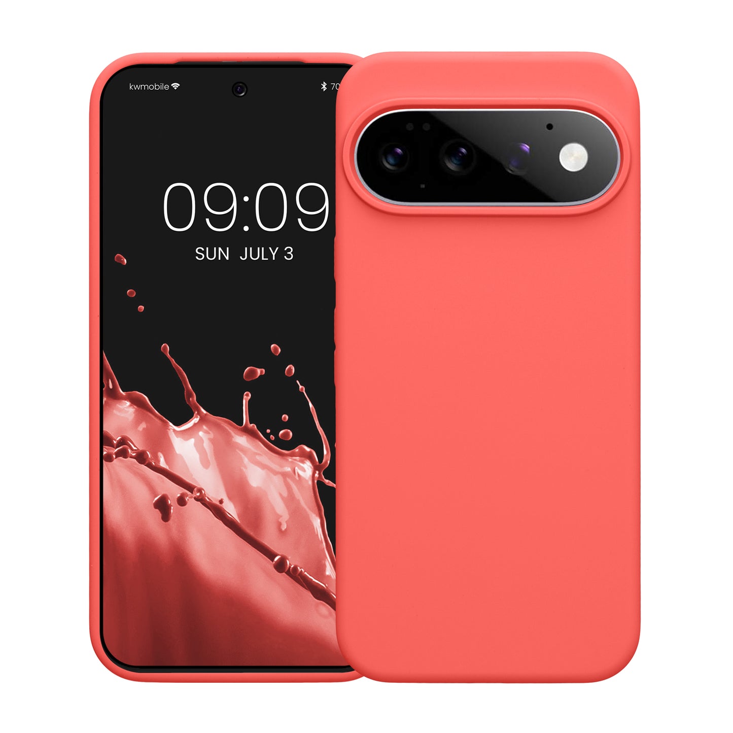 kwmobile Handyhülle für Google Pixel 11 Pro XL Hülle - Case Silikon - Kabelloses Laden - Schutzhülle Cover in Neon Koralle